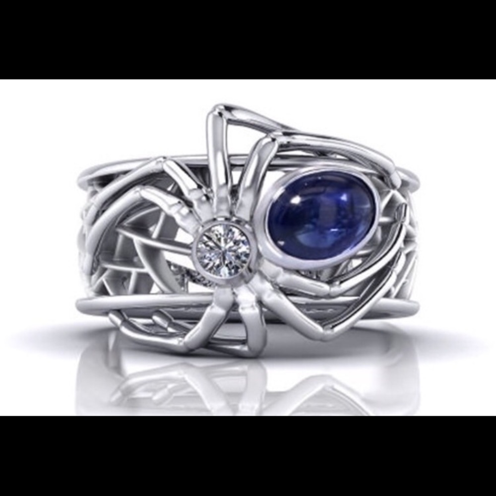 Spider silver ring